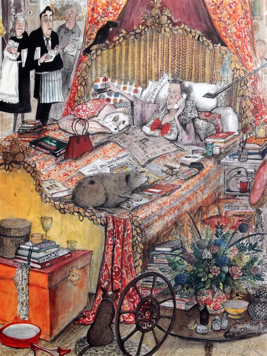 Sue Macartney-Snape (1957-) Queen of The Castle; The Gentle Art of Persuasion and The Siesta 58 x 47cm and 49 x 48cm